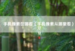 手机像素在哪看（手机像素从哪里看）