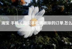 淘宝 手机（淘宝手机端删除的订单,怎么找回）